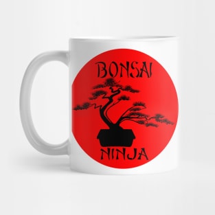 Lettering 'BONSAI NINJA' with bonsai tree Mug